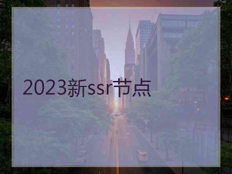 2023新ssr节点