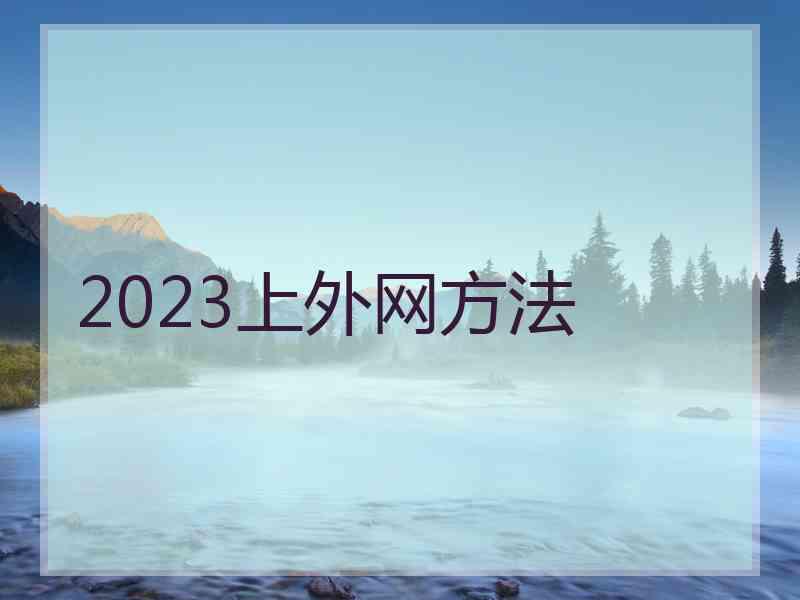 2023上外网方法