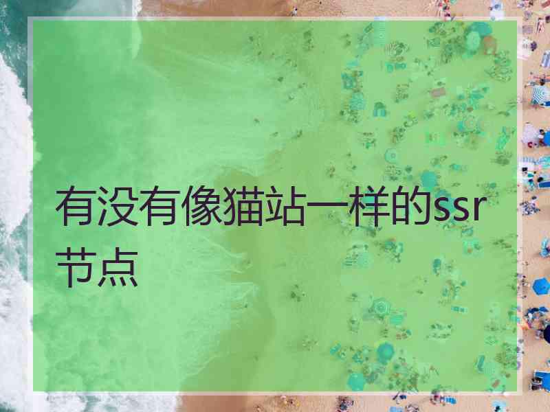 有没有像猫站一样的ssr节点