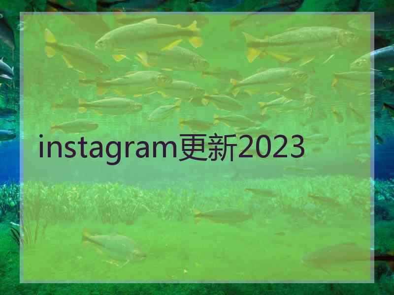 instagram更新2023