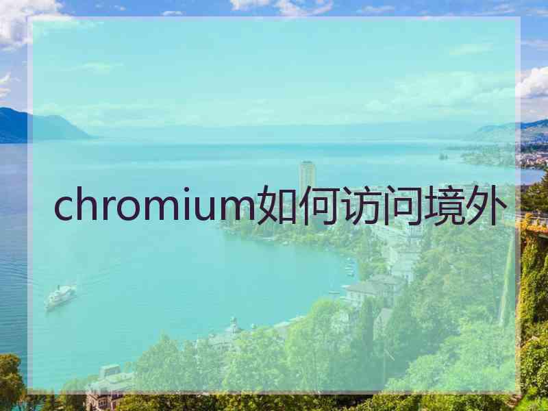 chromium如何访问境外