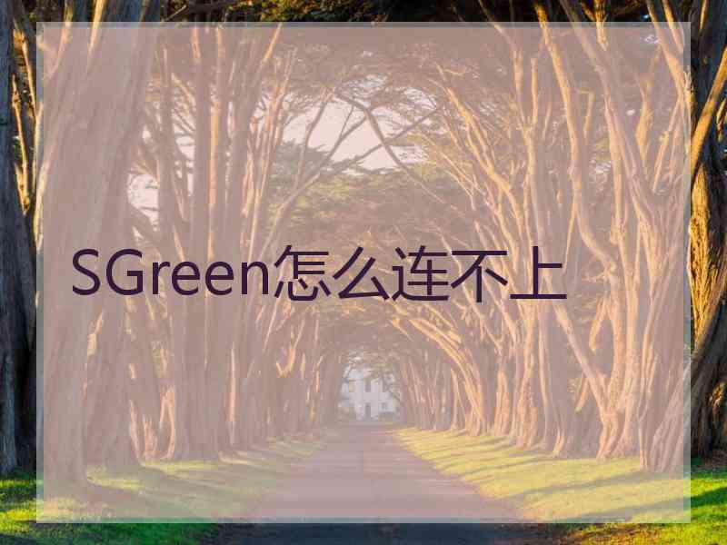 SGreen怎么连不上